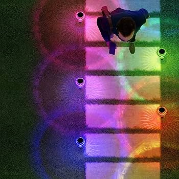 Priddop Solar Lights Outdoor Pathway Waterproof 8 Pack Color